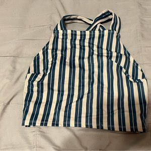 Old Navy Blue and white striped bathing suit top